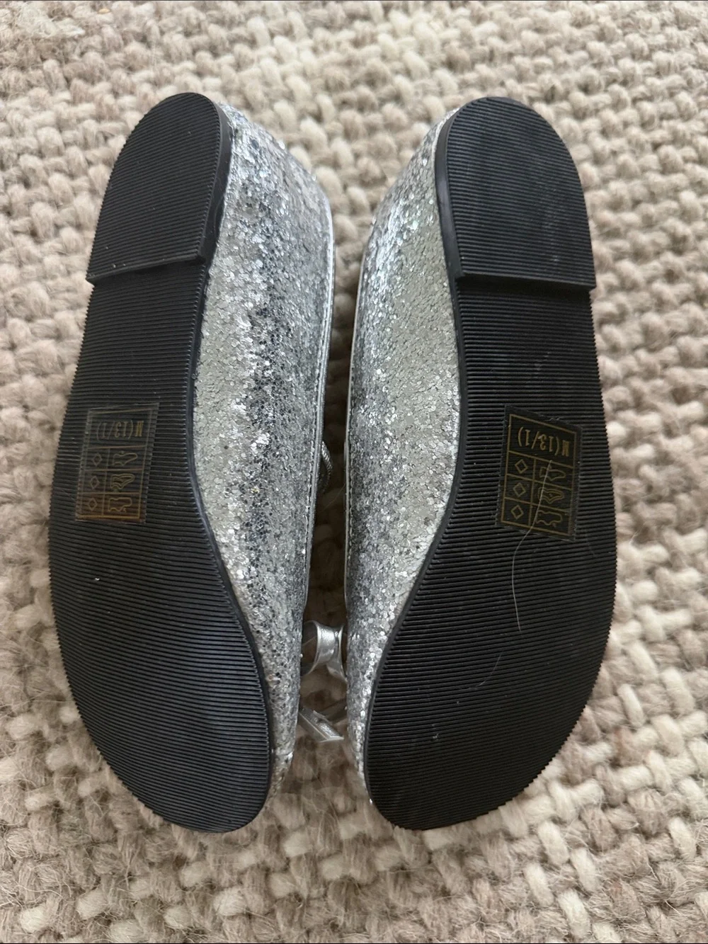 Silver Girls' Glitter Ballet Flats